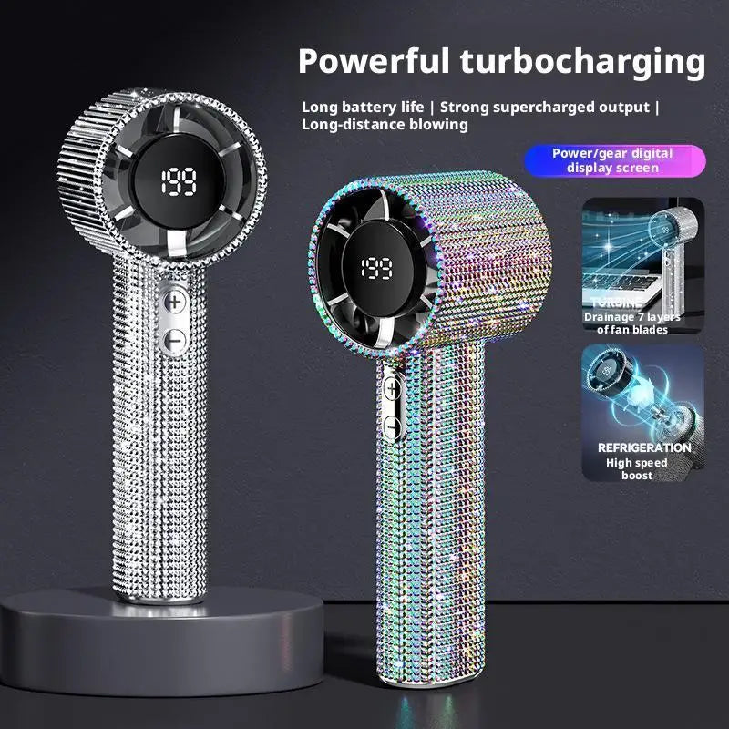 Mini Portable Fan Small and Powerful Cute Design LED Personal Fan Handheld Display