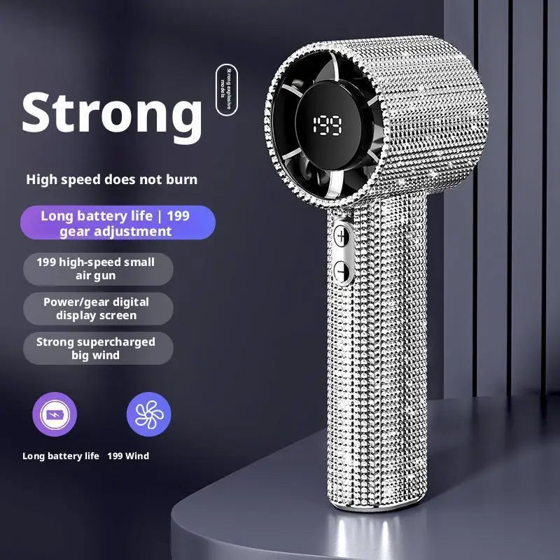Mini Portable Fan Small and Powerful Cute Design LED Personal Fan Handheld Display