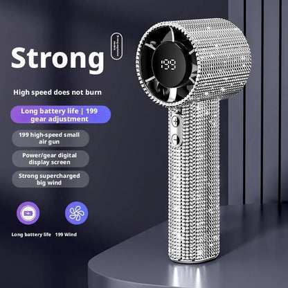 Mini Portable Fan Small and Powerful Cute Design LED Personal Fan Handheld Display